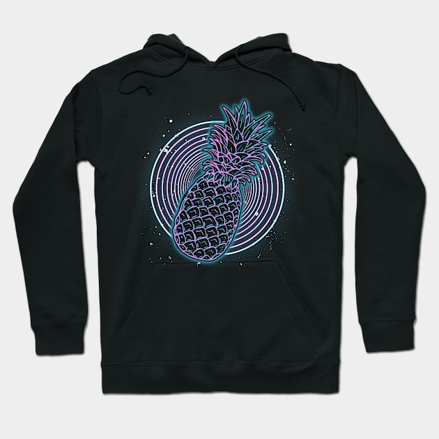 Vaporwave Pineapple Exotic Fruit Tropical Summer Hoodie by ShirtsShirtsndmoreShirts